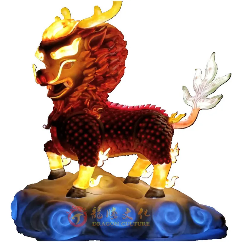 Vehicle Parade Float Chinese Lantern Spring Festival Christmas Carnival Decorative Chinese Unicorn Kylin