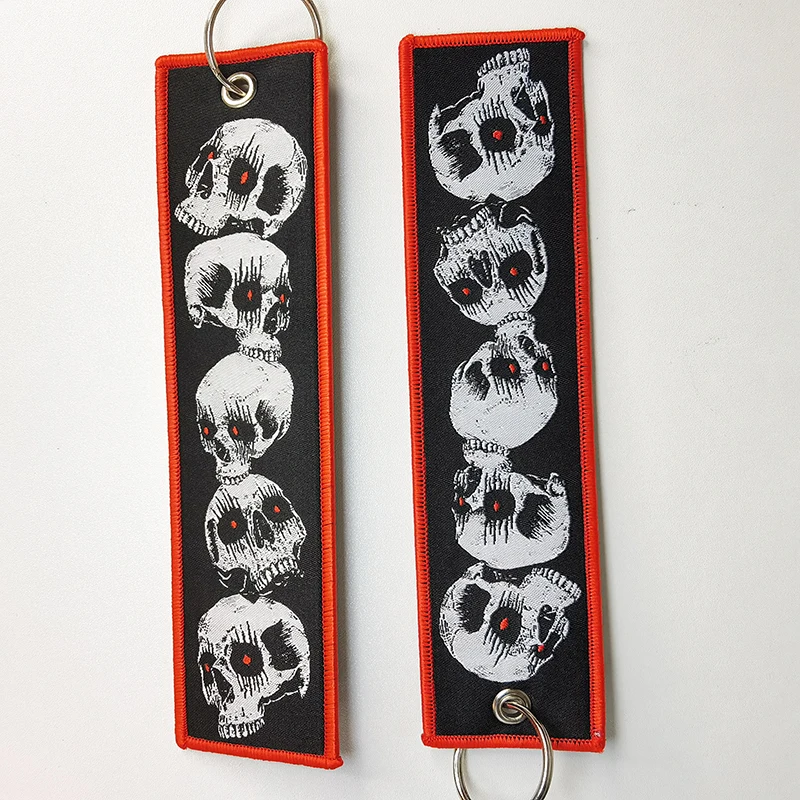 Custom JDM Wrist Lanyard Car Logo Fabric Embroidery Woven Keychains Whistles Lanyard Motorcycle Carabiner Clip Keychain