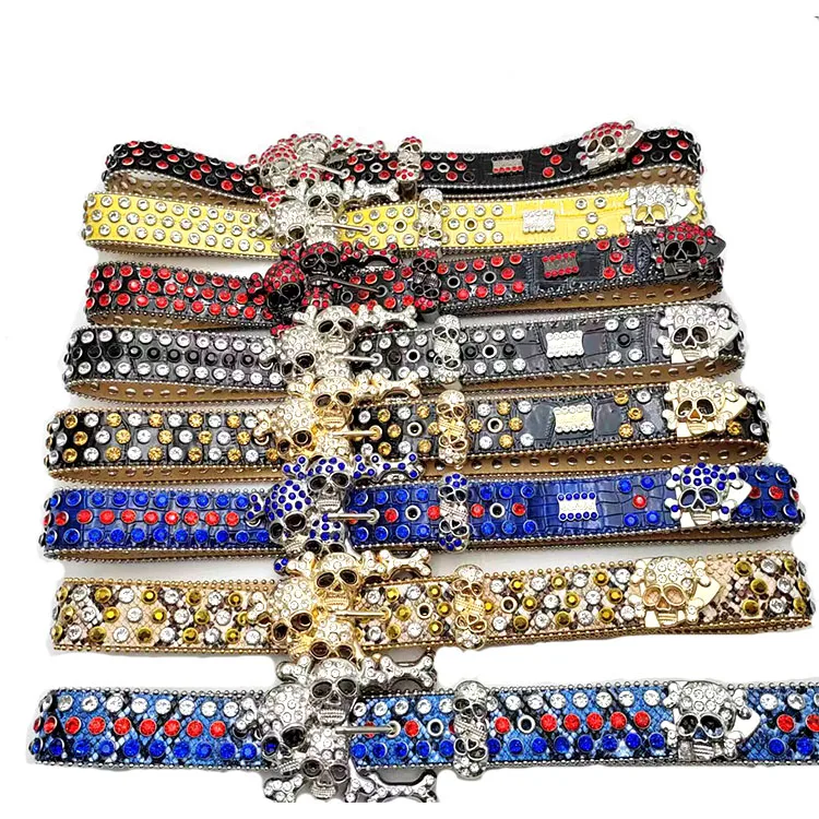 New Rhinestone Belt with skull buckle  for Jeans Pants
