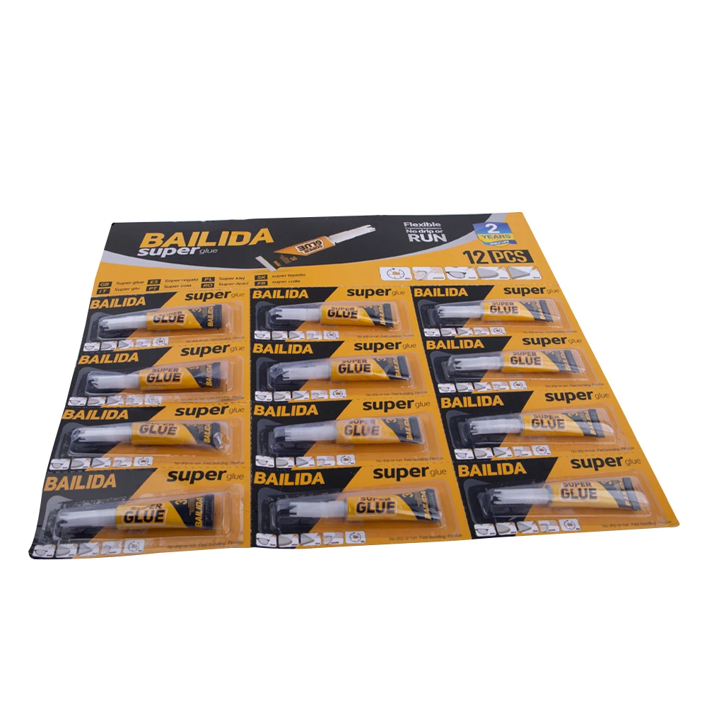 Bailida China Factory Customization Instant Adjusted High Quality Rubber Super Glue for Wood Plastic
