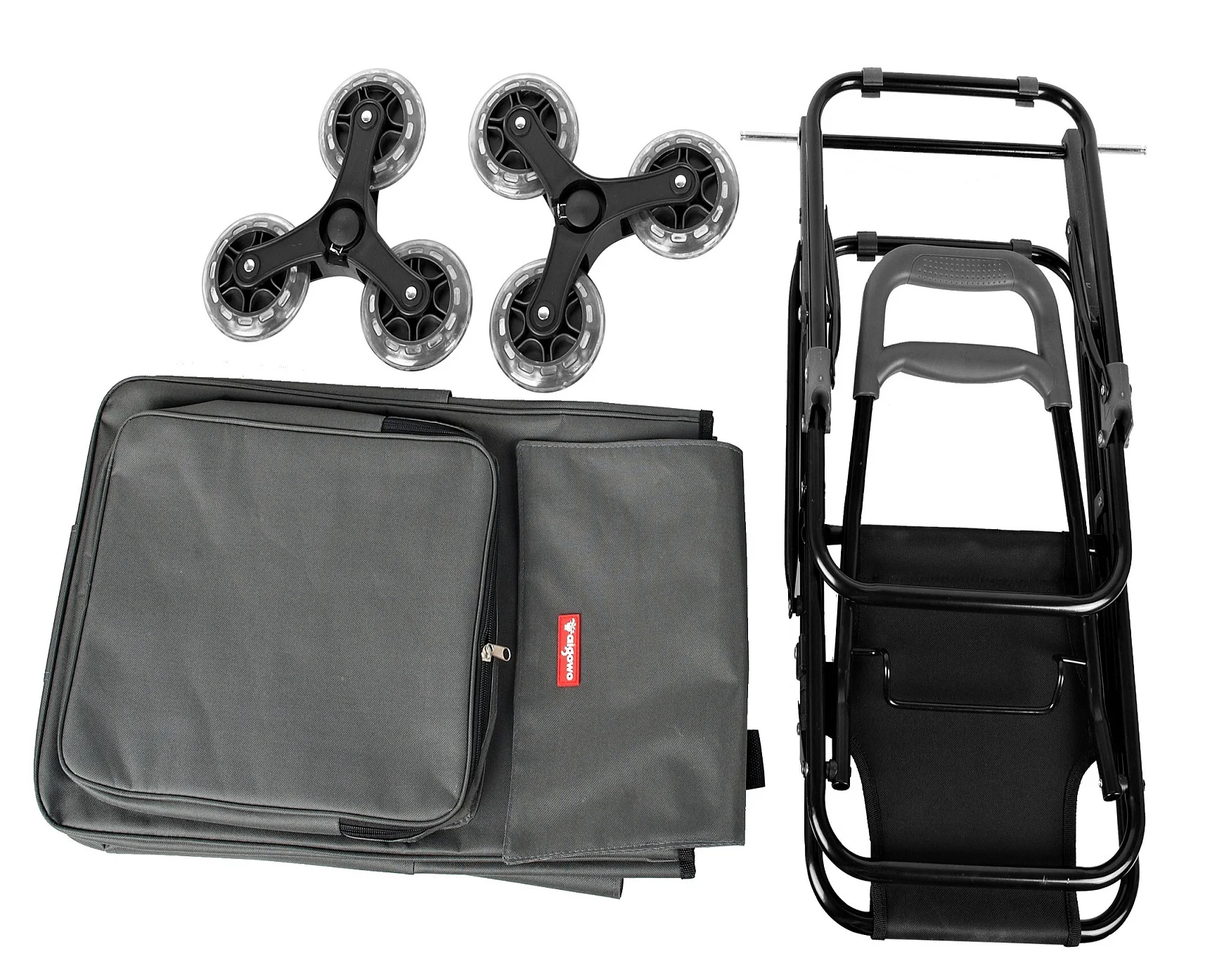 strong  portable 6 wheel shopping trolley cart with seat for climbing stair