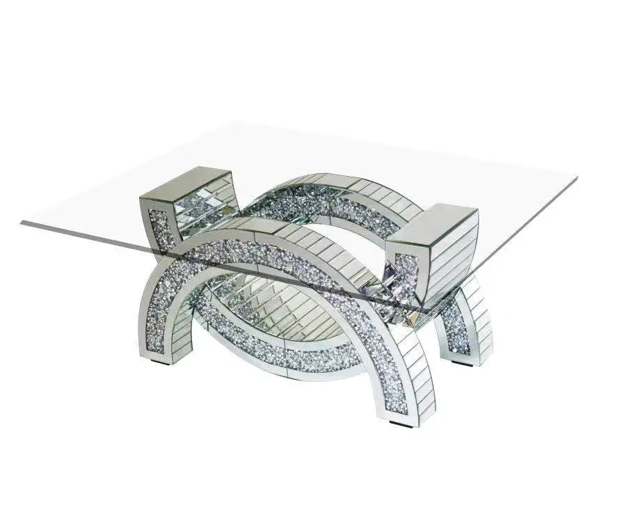 2022 new fashion  Mirrored Furniture Console Table with 3D Decorative Wall Mirror