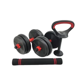 Manufacturing plant production 6 in 1cement adjustable 50kg dumbbell barbell set