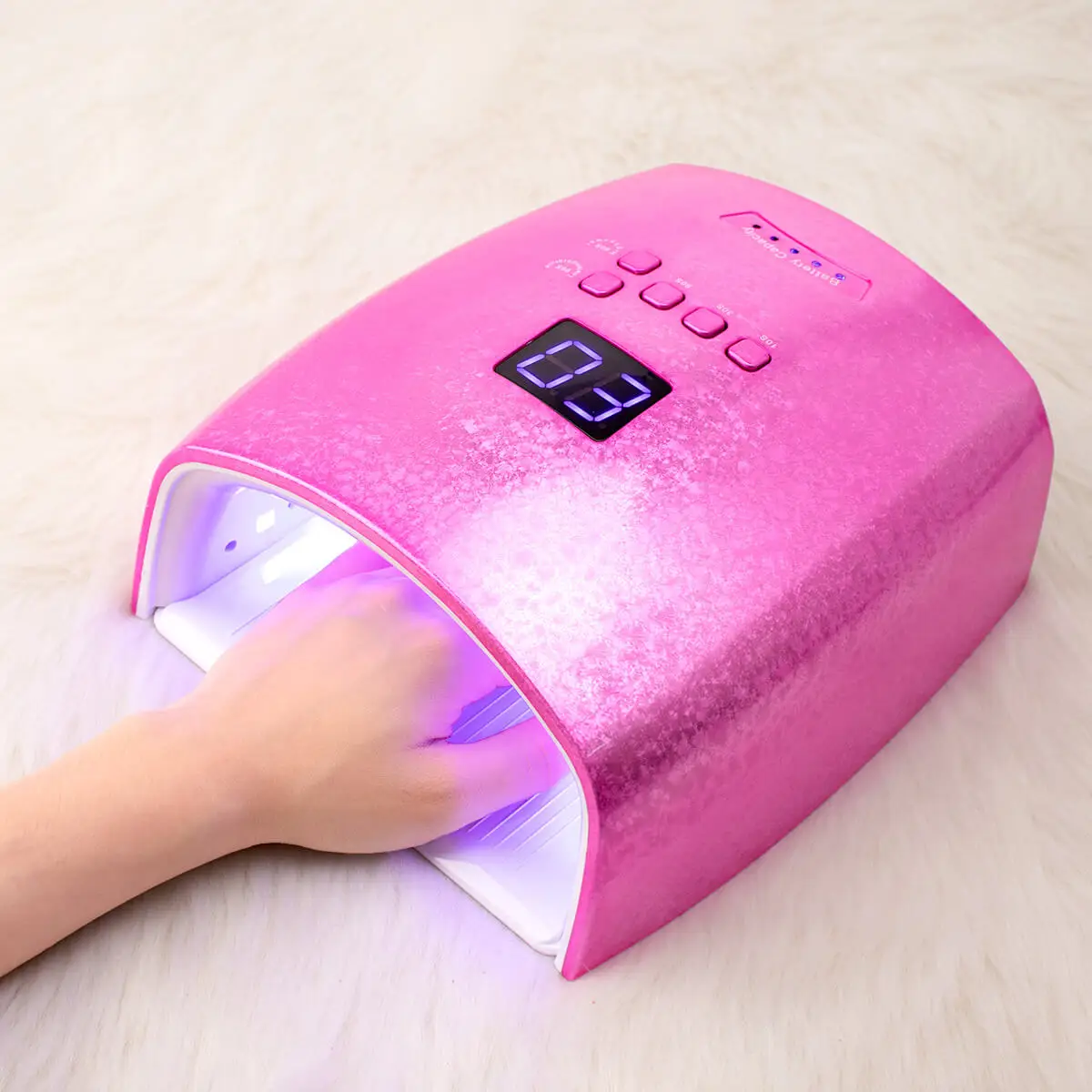 Newest Professional Magic Ice Flowers Colorful Cordless And Rechargeable 48W RED Light UV LED Nail Lamp Gel Nail Polish Dryer