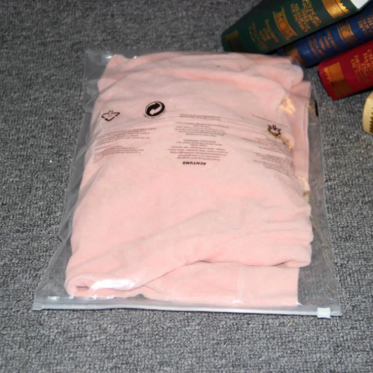 Whole custom zip lock bags ,with logo clothing packaging PE bag printed T-shirt plastic poly bag