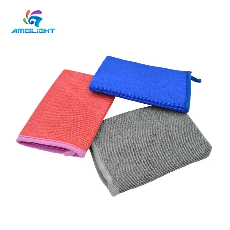 AMBILIGHT Factory Wholesale Car Detailing Clay Mitt Mesh Pattern Microfiber Car Cleaning Clay Bar Mitt