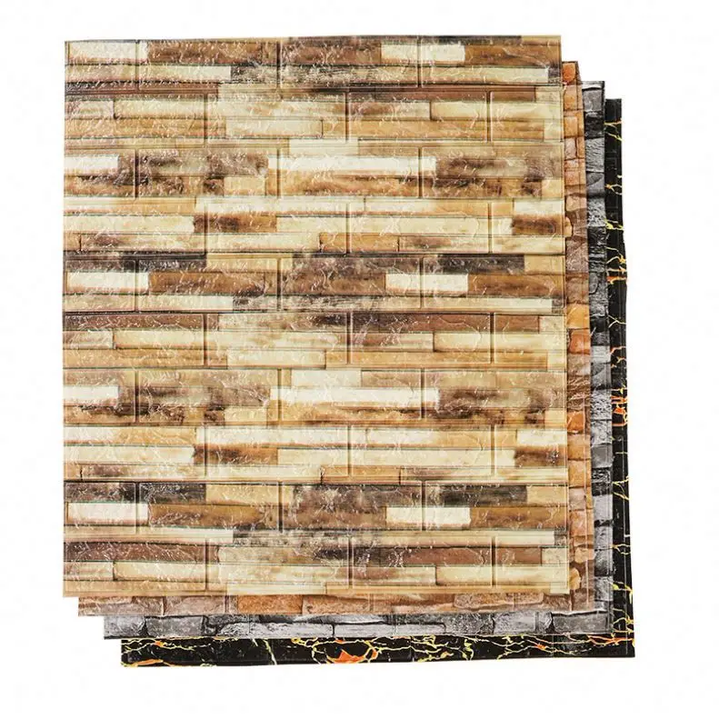 3D Wall Panel Non self-adhesive 3d Wall Sticker stone brick tile living room water proof wallpaper