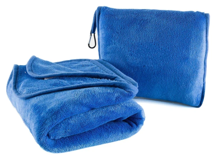 Lightweight vacuum compressed packing easy carry 3 in 1muti-funtction  zip up professional throw Travel blanket