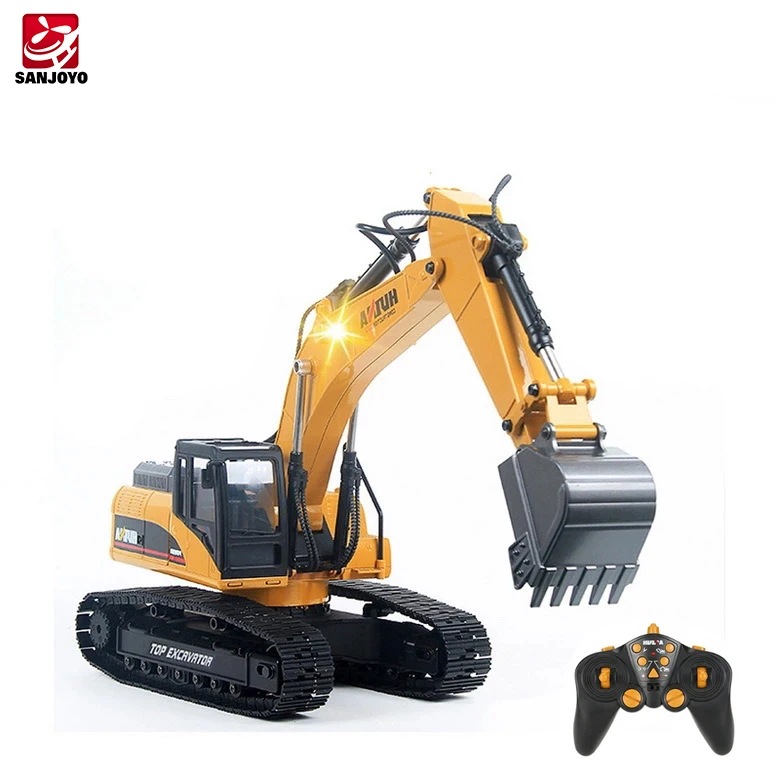 HUINA  1560 2.4G 1:14 RC Excavator Rock Breaker 16 Channels RC Car Alloy Drilling Truck Engineering Vehicles Toy Electric Toy
