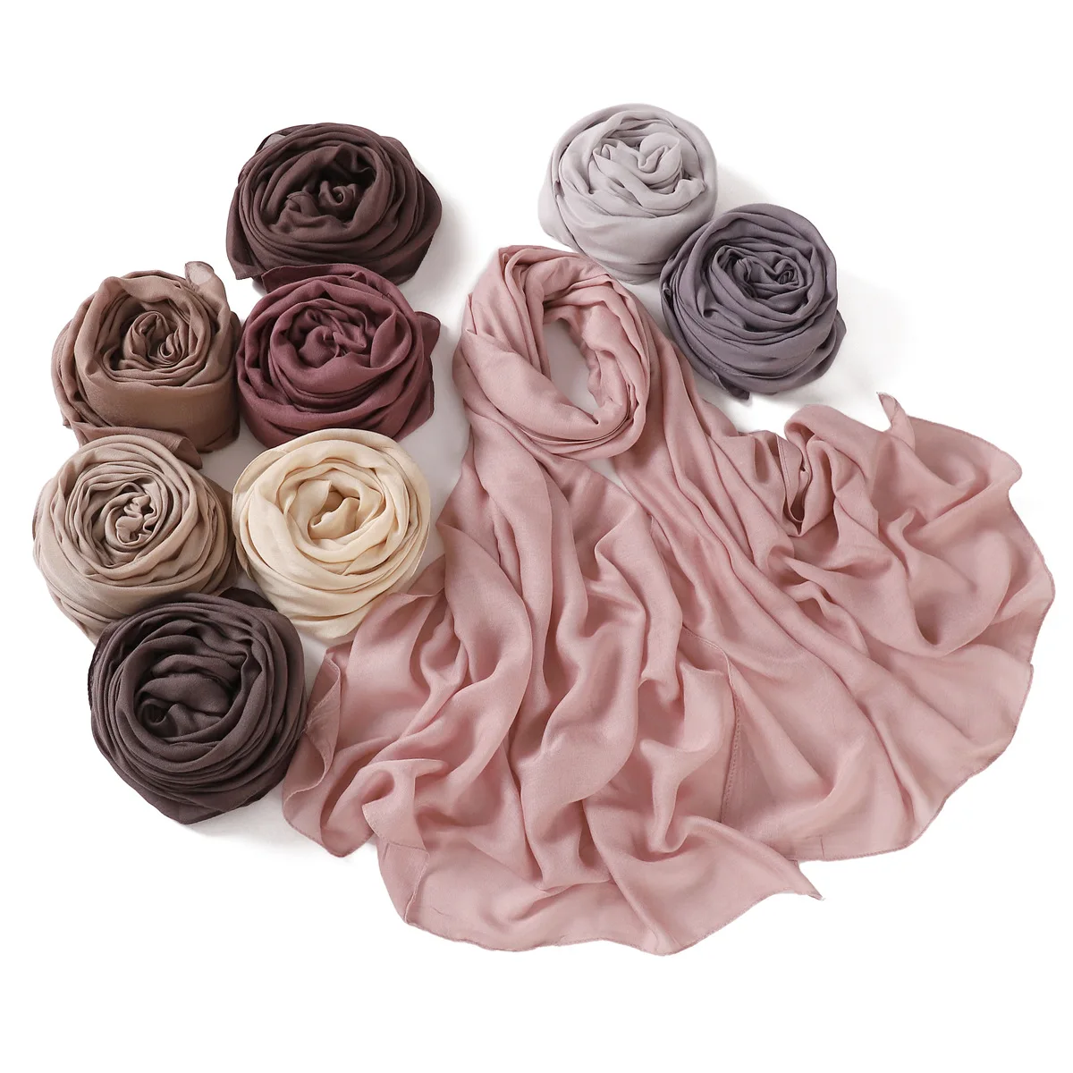 2024 New Arrival 30 Colors Plain Rayon Cotton Modal Shawl Hijab 100% Viscoe Scarf 180*70cm  Muslim Women Headscarf