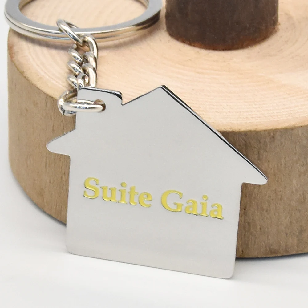 New high quality personalized metal house shaped keychain