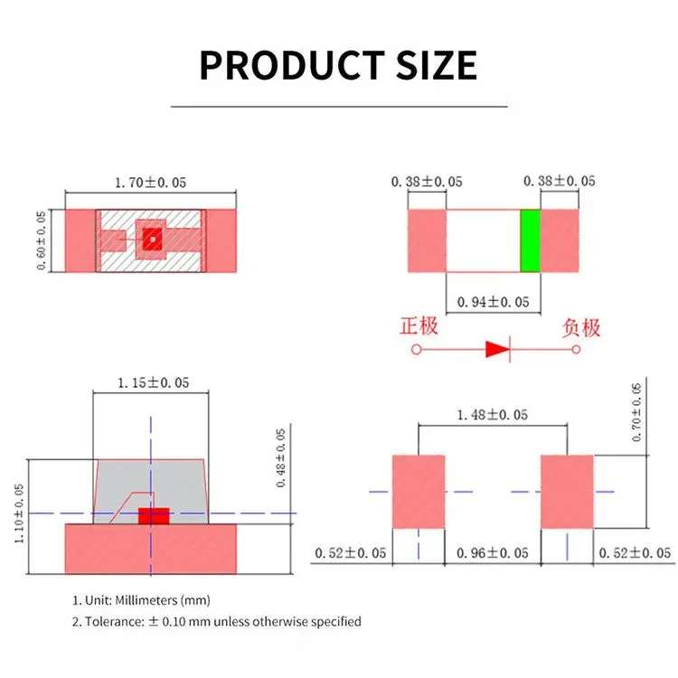 Factory Original Patch Highlight Side View LED 0602 Side Emerald Green Light Bead 0603 Side SMD LED