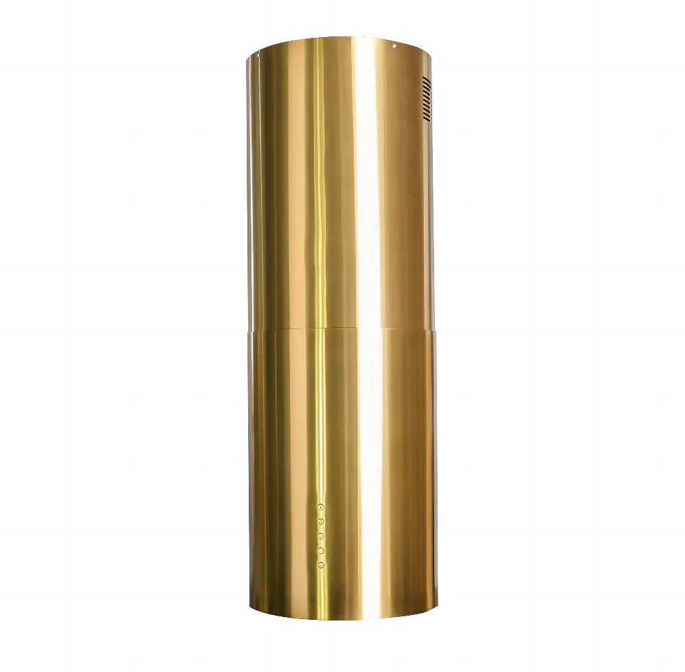 golden Island range hood circular open kitchen ceiling suspended top chimney silent smoke exhaust hood column cooking utensils