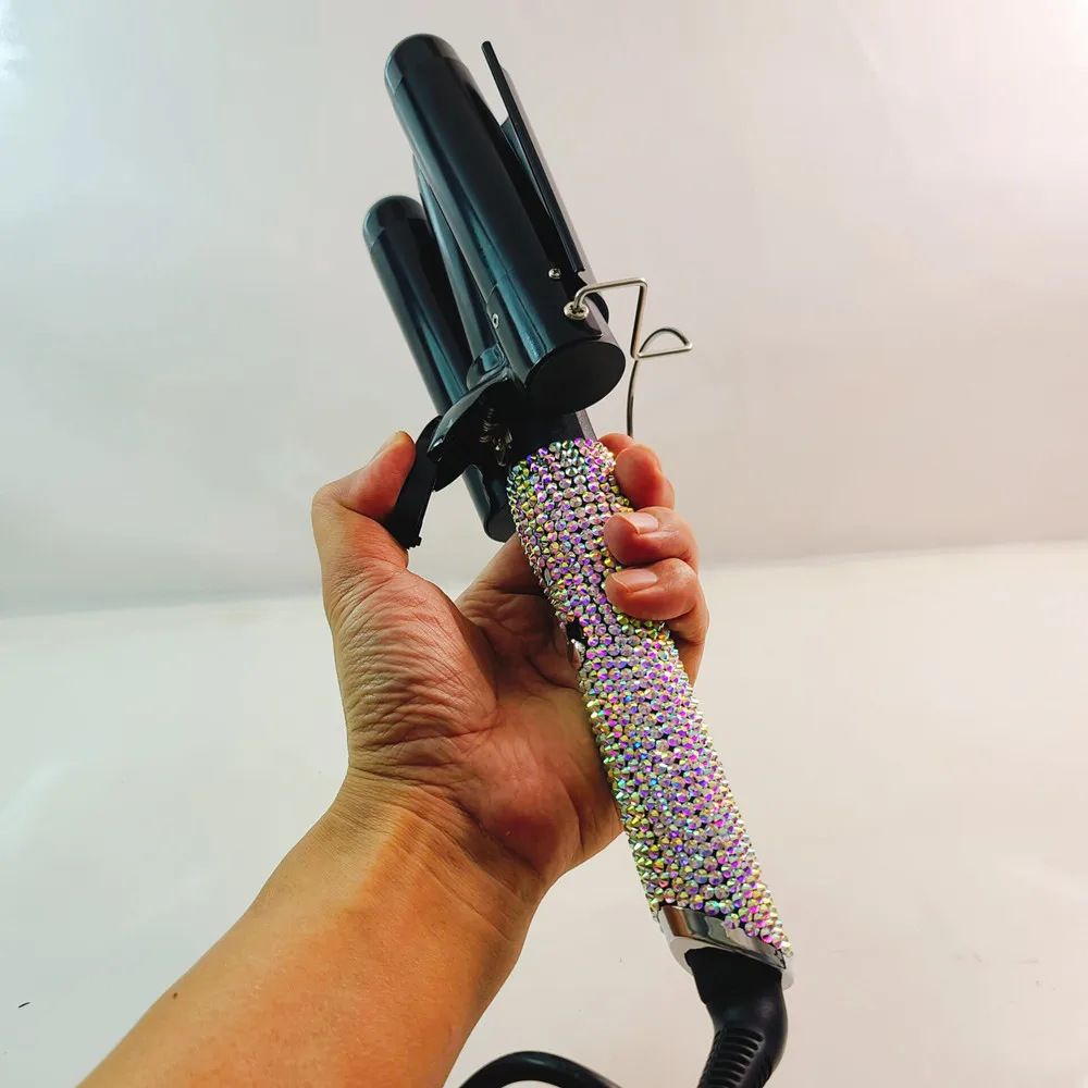 Top Seller Wholesale adjustable curling iron 25mm 3 barrel hair curler mermade mermaid hair waver 	 deutsch crimping tool