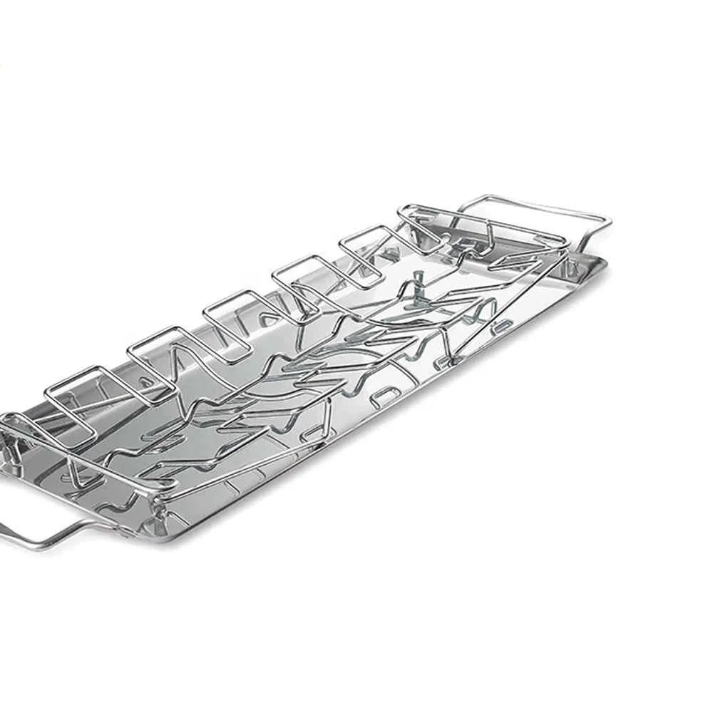 Chicken Wing Leg Rack for Grill Smoker Oven Stainless Steel Vertical Roaster Stand in BBQ Safe Barbecue