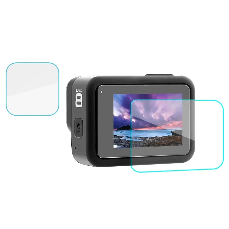 Screen Protector for GoPro Hero 8 Black, Ultra Clear Tempered Glass for GoPro Hero 8 Screen Protector Lens Protector Accessories