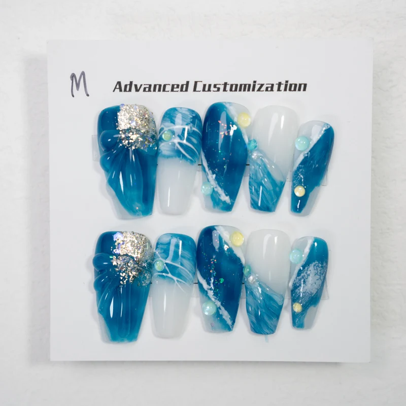 New Arriving Ballerina French Full cover stick on nails artificial fingernails gel Art women