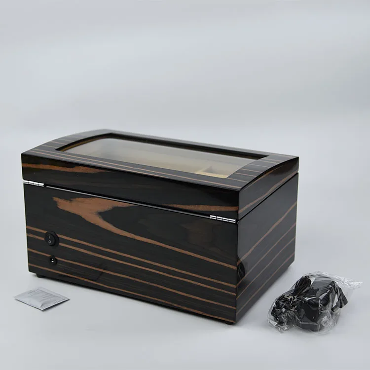 fingerprint smith battery operated lcd display mainspring mechanical bey-berk 4 display storage double automatic watch winder