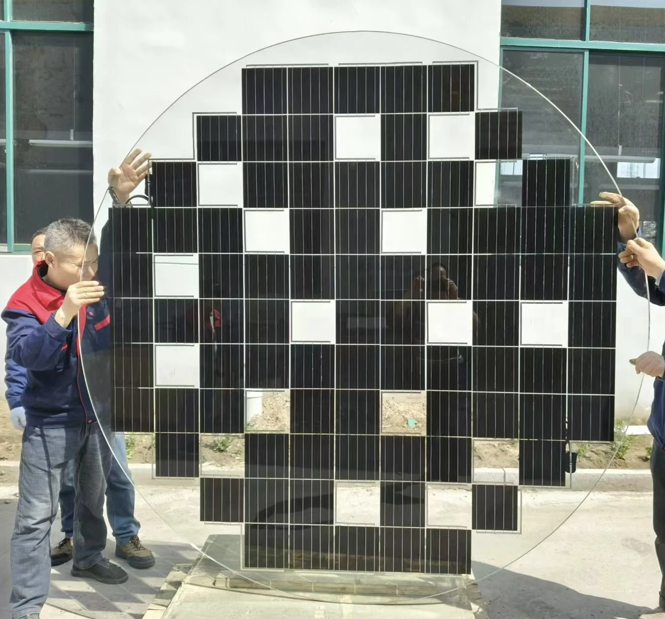 Customized 1155*1000*8+8mm PM 120W BIPV Solar PV floor in customized color