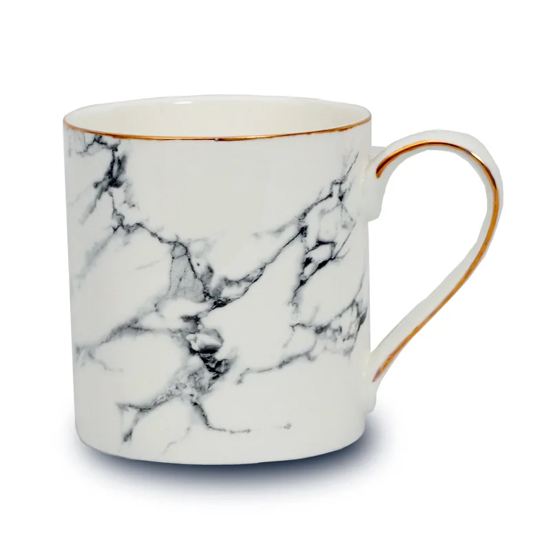 Marble Mugs Nordic Style Ceramic Gold Rim Reusable Custom Print Porcelain Sublimation Tea Coffee Tumblers Mug