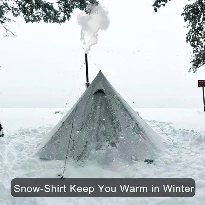 1 Person Winter Teepee Tent 4-Season Backpacking Survival Hunting Fishing Hot Wood Stove Jack for Camping