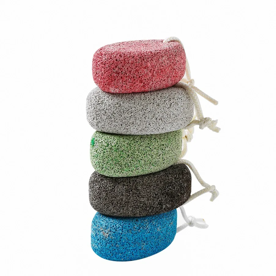 Hot sell coloured Foot Exfoliator Pedicure Tools Foot Scrub Dead Skin Natural Lava Foot Pumice Stone for feet