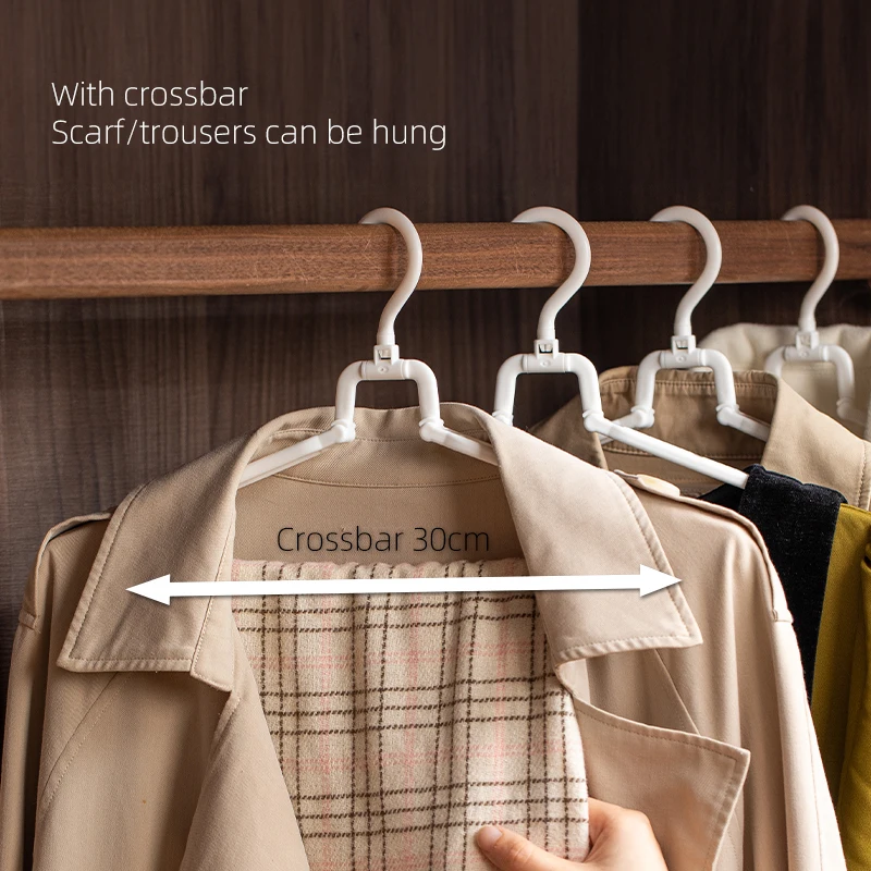 SHIMOYAMA Travel Hangers Foldable Clothes Hangers Plastic Portable Travel Accessories Space Saving for Travel & Home Use