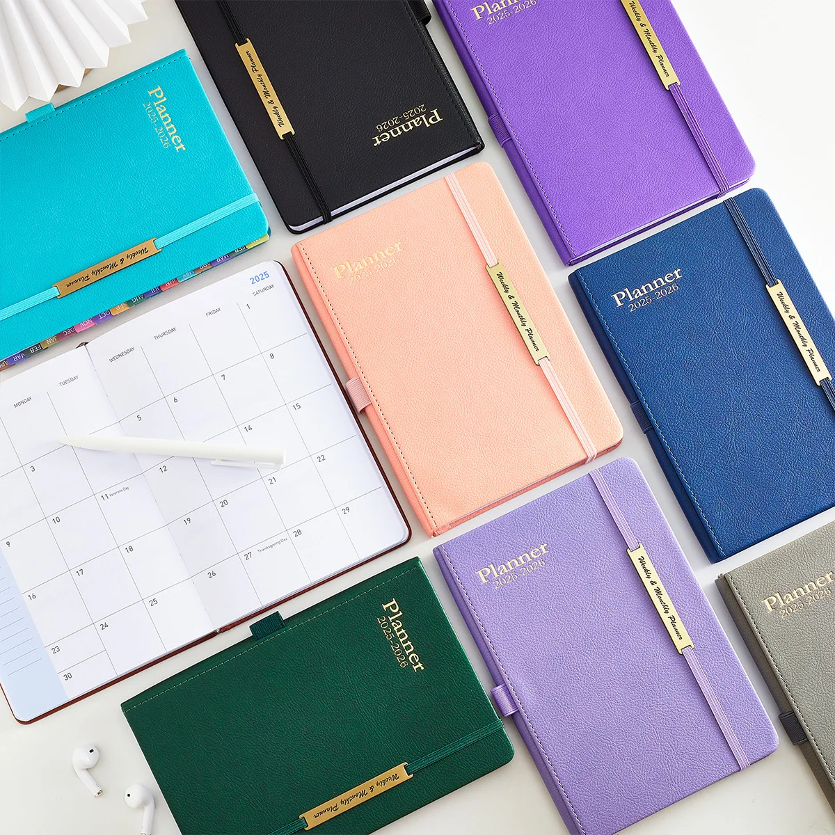 New Arrival 2025 A5 Notebook Journal Calendar Portable Agenda English Schedule Daily Weekly Plan Stationery for School Office
