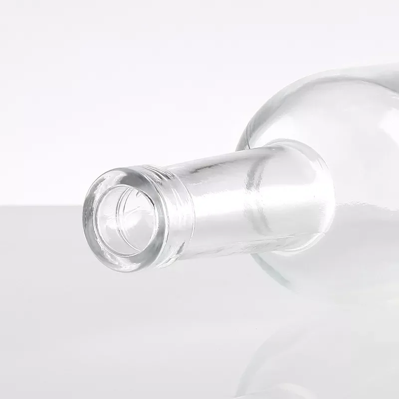 375ml 500ml 750ml  round empty flint glass liquor wine gin Whisky Vodka tequila glass bottle with cork lid