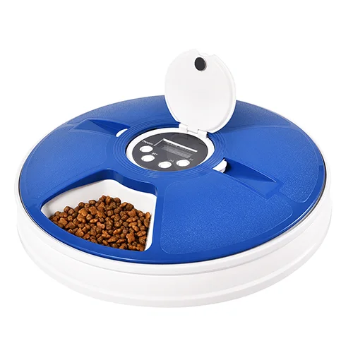 6 Meal Automatic Pet Feeder Food Dispenser with Digital Timer and Music Broadcast for Cats