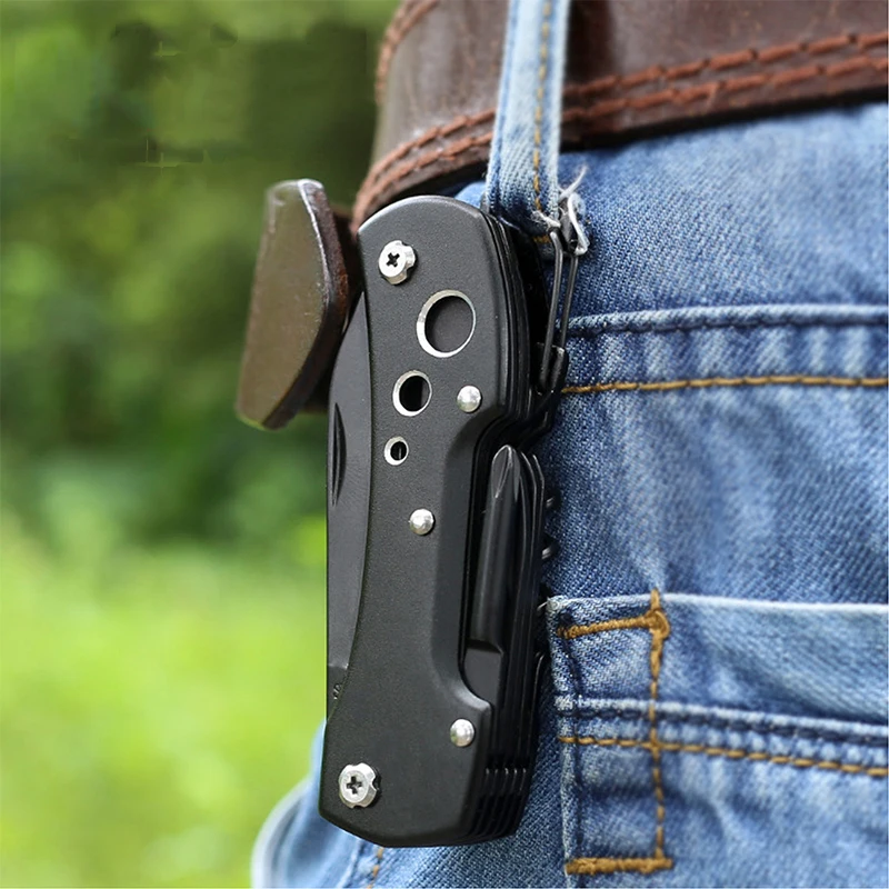 Походные плоскогубцы для кемпинга рыбалки туризма Отвертка открывалка для бутылок Прочный футляр складной Мультитул карманный нож