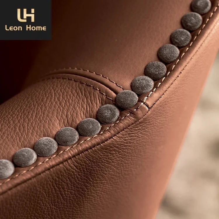 Italian design lobby customized furniture armchair luxury single leather leisure chair