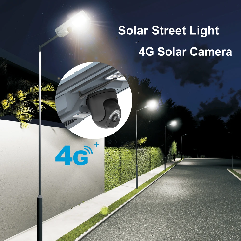 Wire-Free Floodlight Security Camera 4G CCTV 800W LED Lamp outdoor Solar Street Lights with Remote Controller for Home Yard