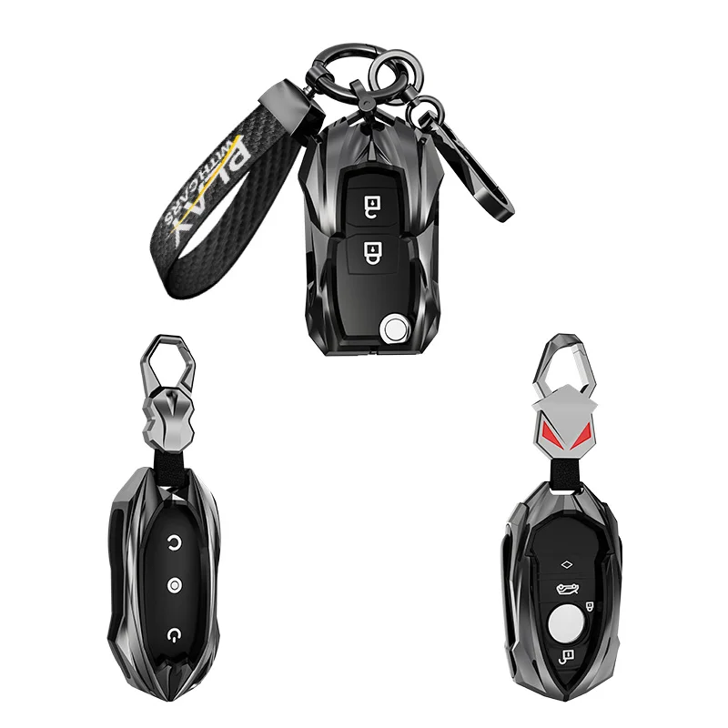 Zinc Alloy Car Key Cover Case For Ford Focus 3 4 ST Mondeo 5 MK5 Mustang F-150 Explorer Edge Fiesta Kuga MK3 Holder Accessories