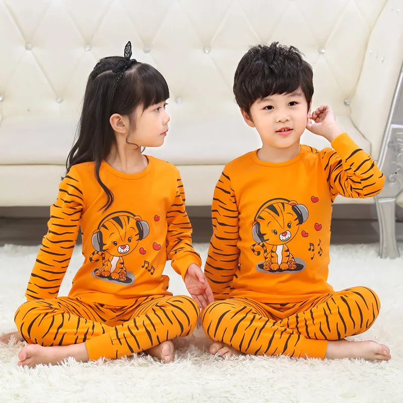 Winter Designer Kids Pajamas Long Sleeve Pajama Sets Cotton Baby Boys Sleepwear Set Girls Pyjamas Children Clothing Set