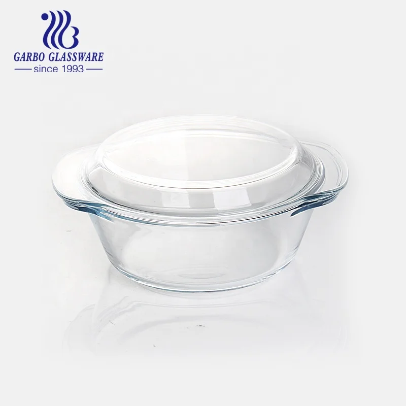 Borosilicate Glass Casserole with Lid 1000ml Oven Safe Kitchenware Glass Bowl Home Use Glass Tableware Food Grade Casserole