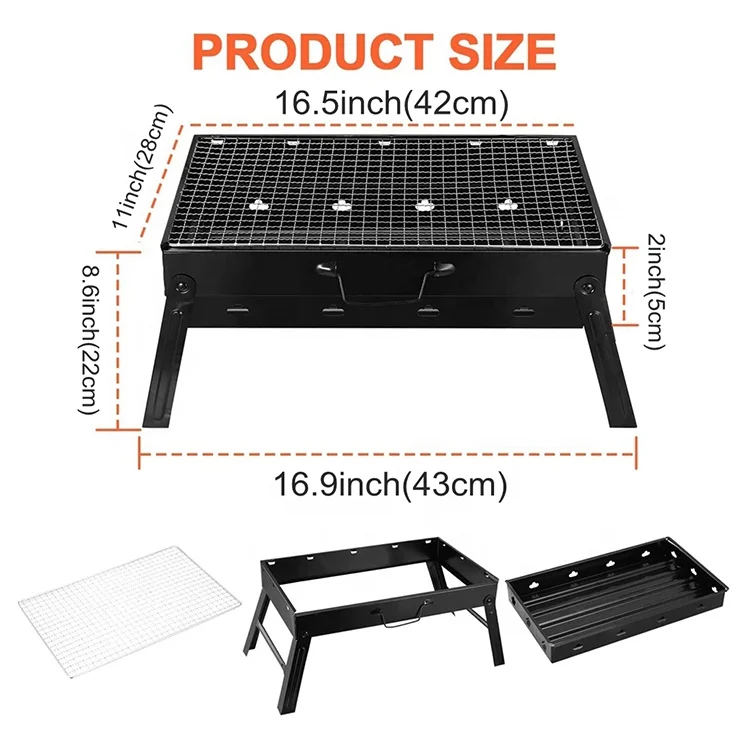 Professional Manufacturer Outdoor Portable Fireproof Charcoal Barbecue BBQ Grill