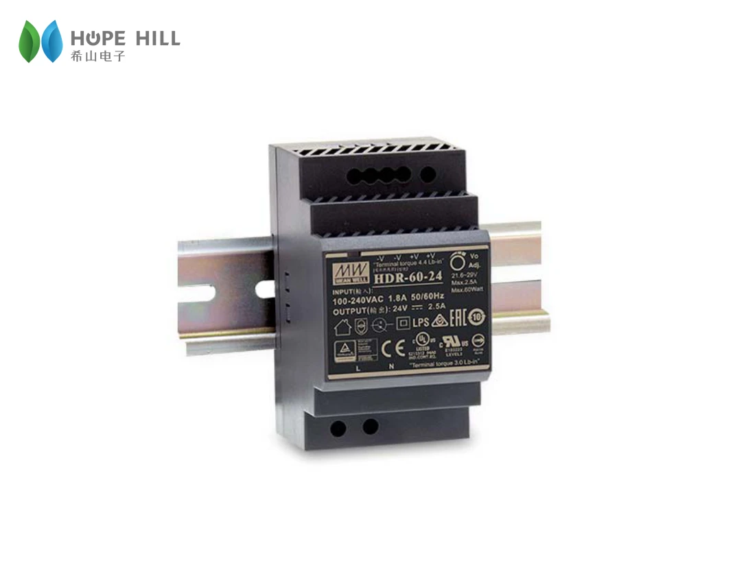 Бренд MEAN WELL представляет AC-DC HDR-60-24 Типа DIN Rail источник питания