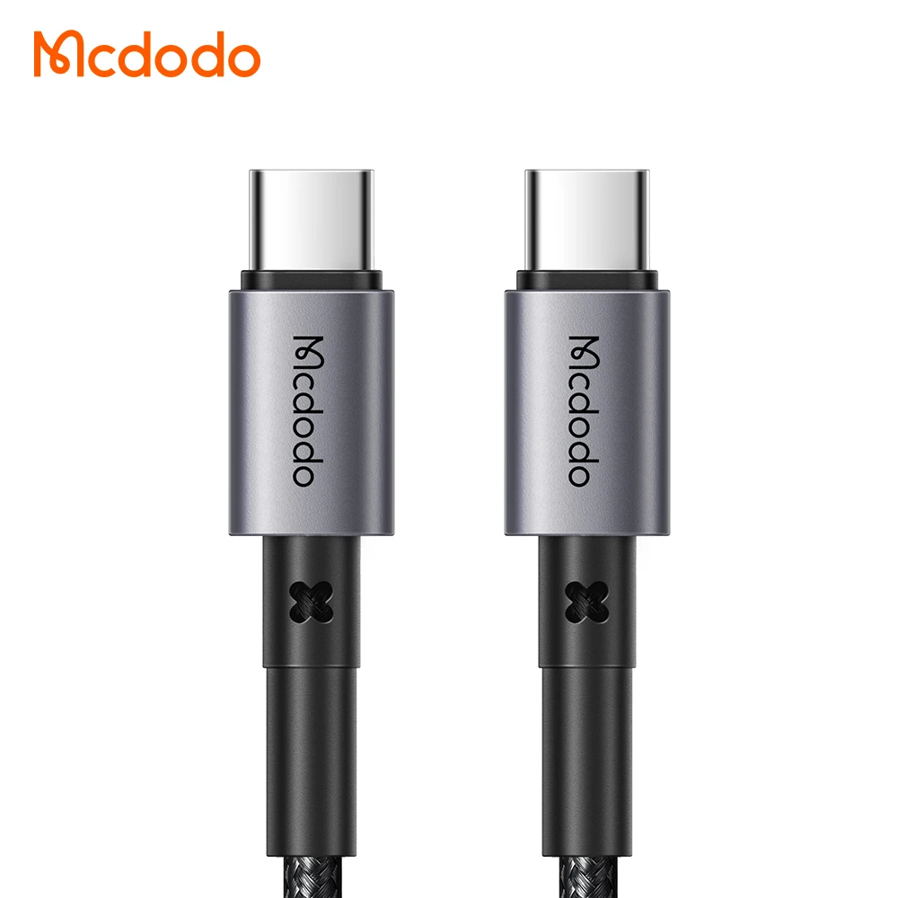 Mcdodo 1m/1.5m 3ft/5ft 65W PD USB C to Cable Gold Plated Metal Housing 60W Charging Nylon