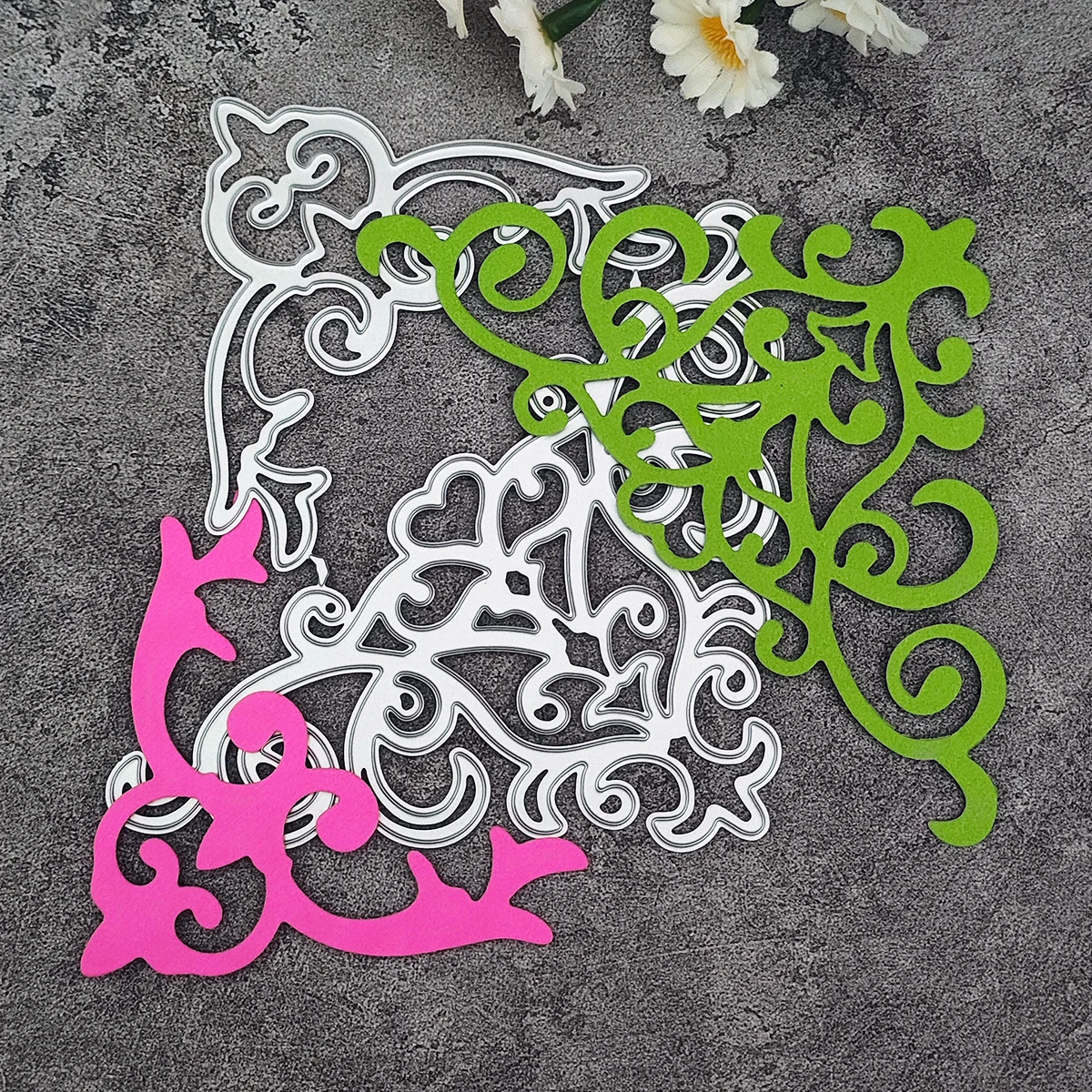 AAGU New Metal Cutting Dies Mould Scrapbooking Cutting Die Invitation Card Book Cover Corner Decoration Craft Paper Cutting Dies