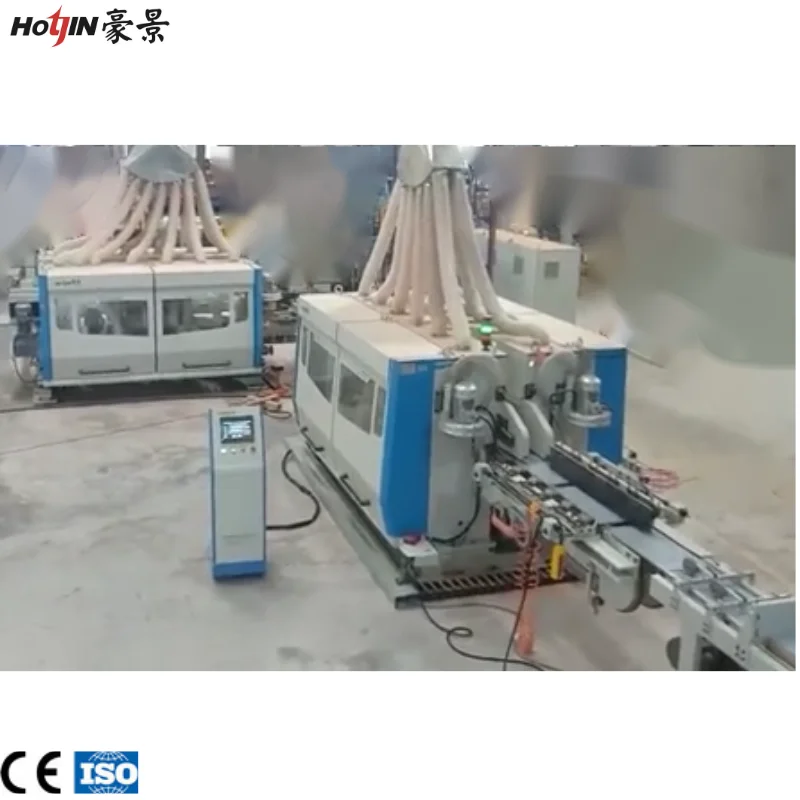 Laminated floor board double-end miller tenoner line in building industry