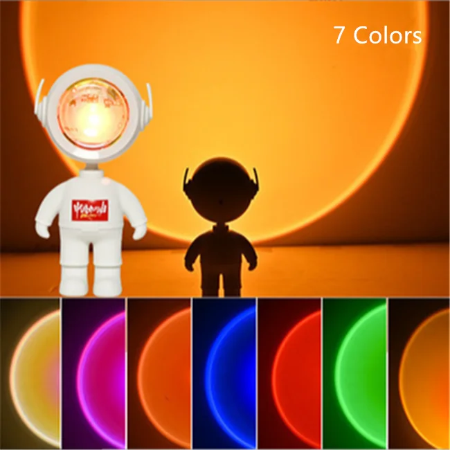 2022 Nordic net red little man sunset lamp sunset projection light Atmosphere lamp mini sun lights robot style