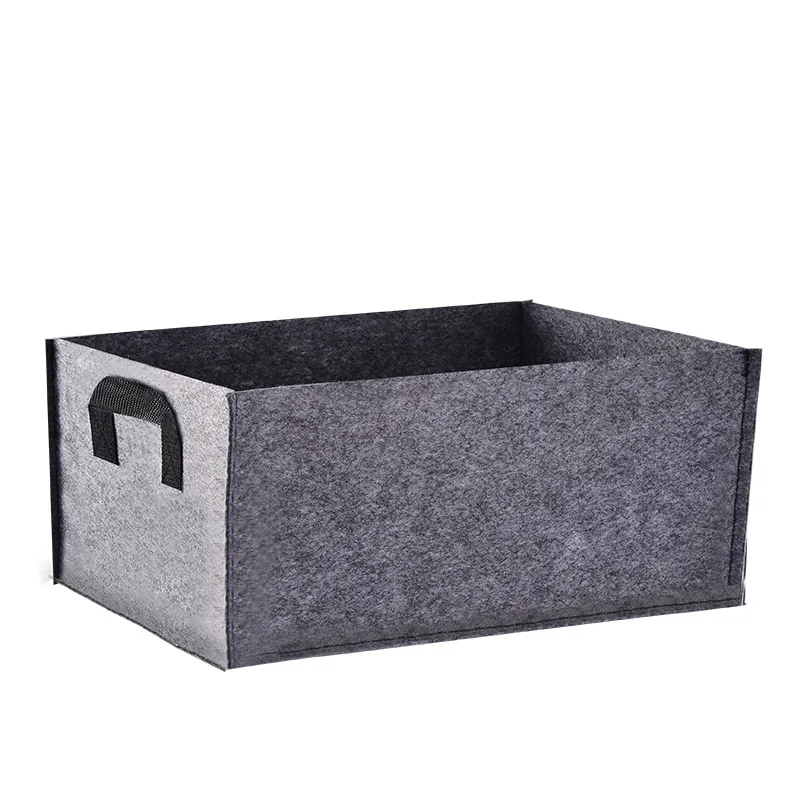 Amazon Sale Thick Aeration Fabric Pot Rectangle Square Breathable Planting Container Grow Bags with Handle for Indoor Outdoor