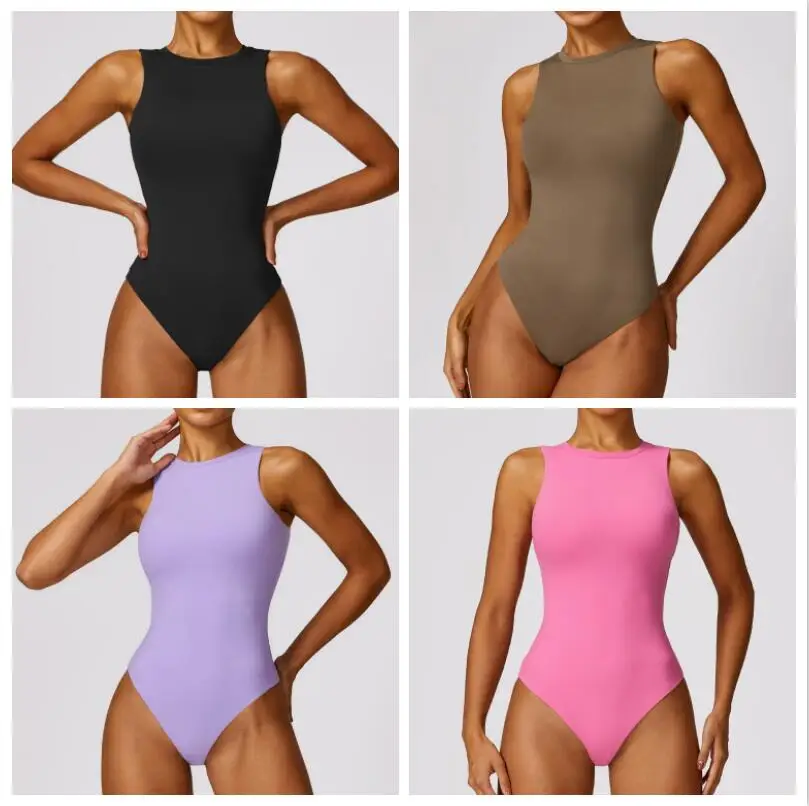 RUIQUWIN Custom Bodycon Jumpsuit Bodysuits Running High Elastic Through Soft One Piece Women Fitness Yoga Bodysuit