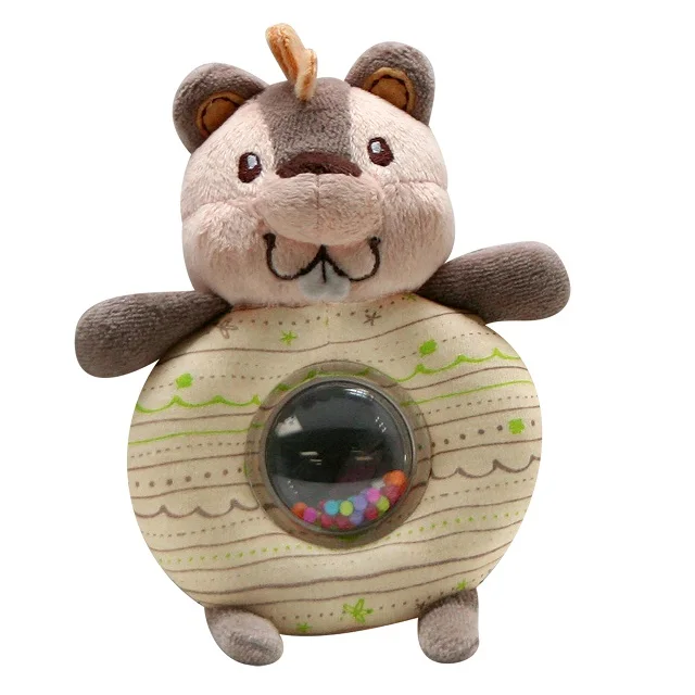Brand Designer Activity Wlid Animal Friend 100% Polyester Kids Baby Toy Rattle With Rattle Ball