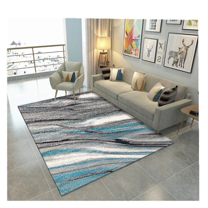 Cheapest price anti-slip 100% polyester printing geometrical tianjin modern design washable area floor rug