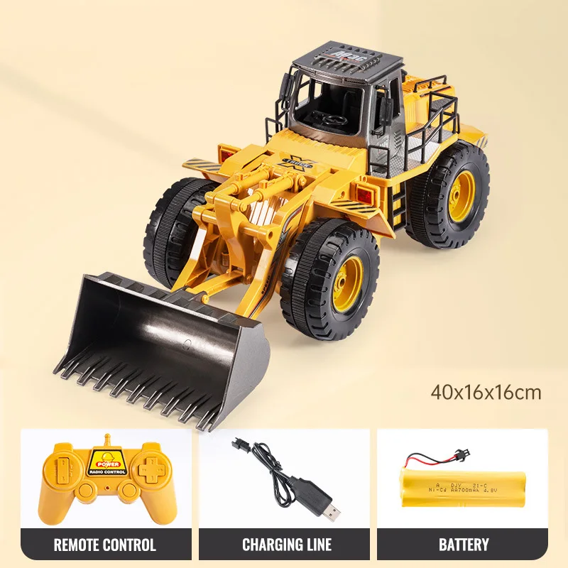 1/14 Remote Control Engineering Vehicle Tos Boys Outdoor Sand Play Truck Model 6-channel Kids Plastic Rc Bulldozer For Wholesale