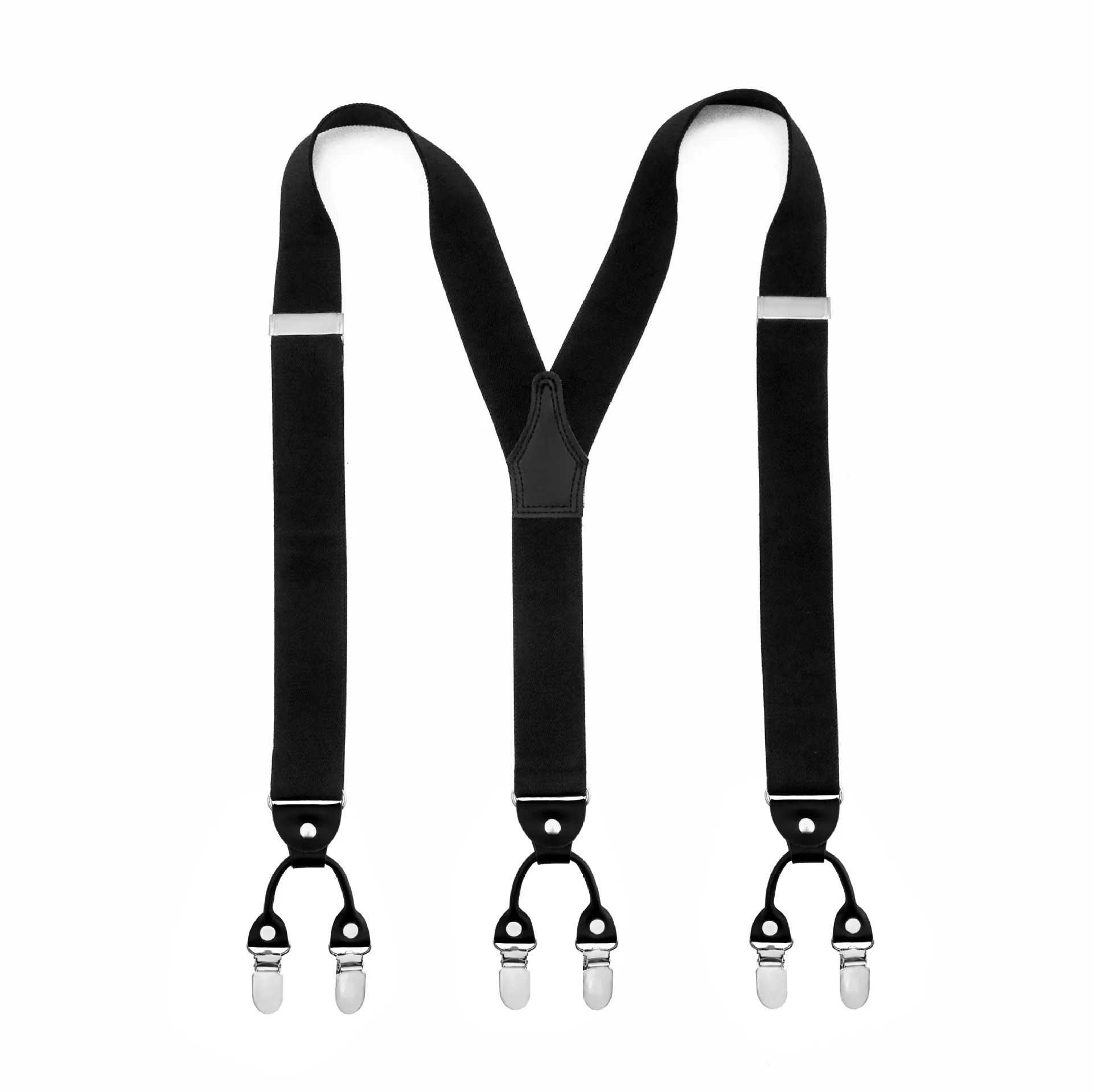 Fast Delivery RTS  Hot Sale Solid Color Gold Clips Jeans Jumpsuit Leather Suspenders For Men