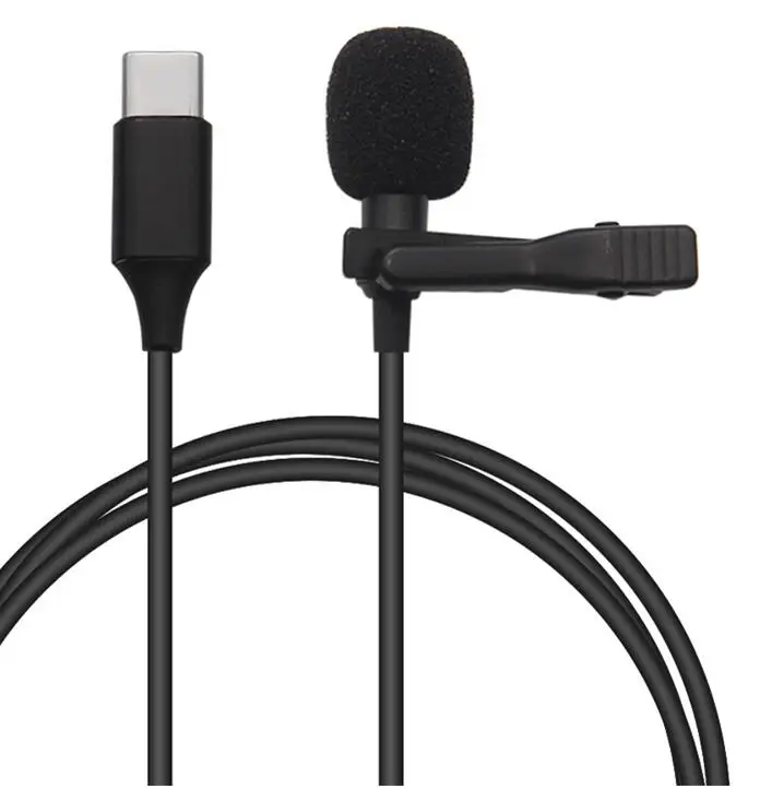 Mini Type-C Lapel Lavalier Clip-on Recording Microphone Mic for  Android