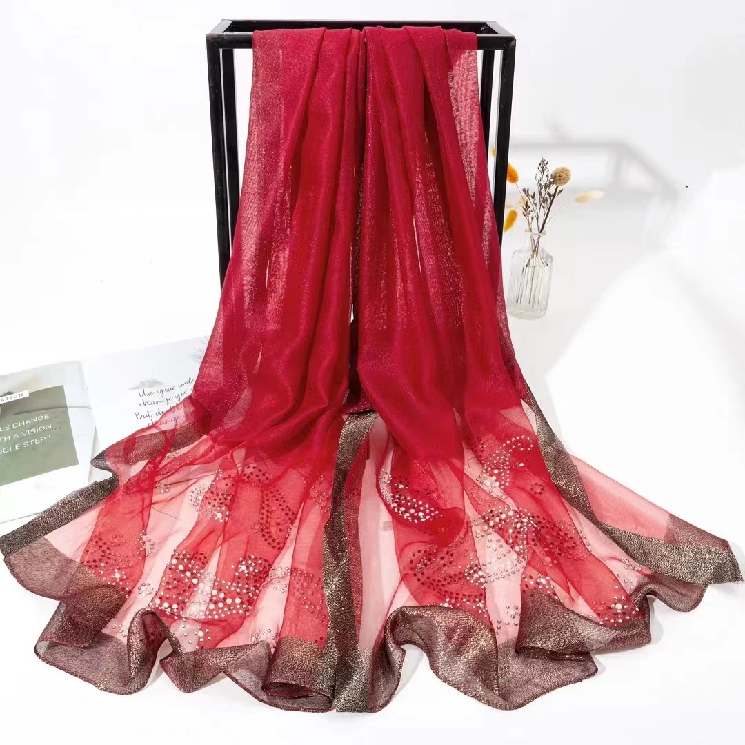 2024 New Women Summer Silk Scarves Fashion Shawl Lady Wrap Soft Female Stole Bandanna Hijab Poncho Foulard Muffler